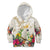 New Zealand Cacatua Galerita Kid Hoodie Aotearoa Cockatoo Tropical Flowers