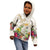 New Zealand Cacatua Galerita Kid Hoodie Aotearoa Cockatoo Tropical Flowers