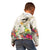 New Zealand Cacatua Galerita Kid Hoodie Aotearoa Cockatoo Tropical Flowers