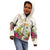 New Zealand Cacatua Galerita Kid Hoodie Aotearoa Cockatoo Tropical Flowers