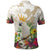 New Zealand Cacatua Galerita Polo Shirt Aotearoa Cockatoo Tropical Flowers