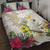 New Zealand Cacatua Galerita Quilt Bed Set Aotearoa Cockatoo Tropical Flowers