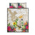 New Zealand Cacatua Galerita Quilt Bed Set Aotearoa Cockatoo Tropical Flowers