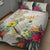 New Zealand Cacatua Galerita Quilt Bed Set Aotearoa Cockatoo Tropical Flowers