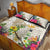 New Zealand Cacatua Galerita Quilt Bed Set Aotearoa Cockatoo Tropical Flowers