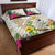 New Zealand Cacatua Galerita Quilt Bed Set Aotearoa Cockatoo Tropical Flowers