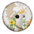 New Zealand Cacatua Galerita Spare Tire Cover Aotearoa Cockatoo Tropical Flowers