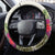 New Zealand Cacatua Galerita Steering Wheel Cover Aotearoa Cockatoo Tropical Flowers