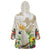 New Zealand Cacatua Galerita Wearable Blanket Hoodie Aotearoa Cockatoo Tropical Flowers