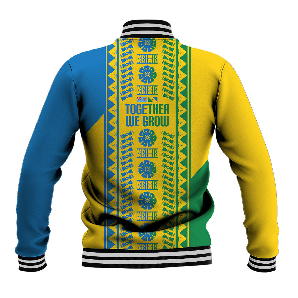 Malampa Fiji Day Baseball Jacket 10 October Together We Grow Tapa Motifs LT14 - Polynesian Pride