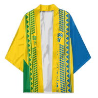Malampa Fiji Day Kimono 10 October Together We Grow Tapa Motifs LT14 Unisex Yellow - Polynesian Pride