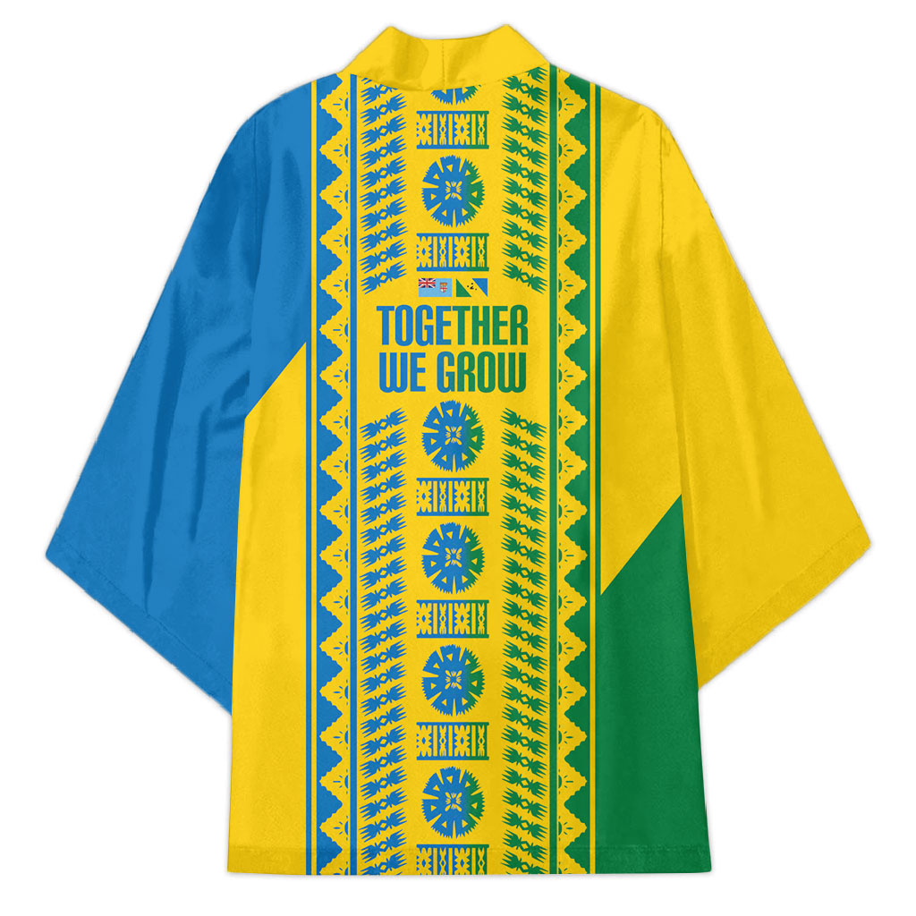 Malampa Fiji Day Kimono 10 October Together We Grow Tapa Motifs LT14 - Polynesian Pride