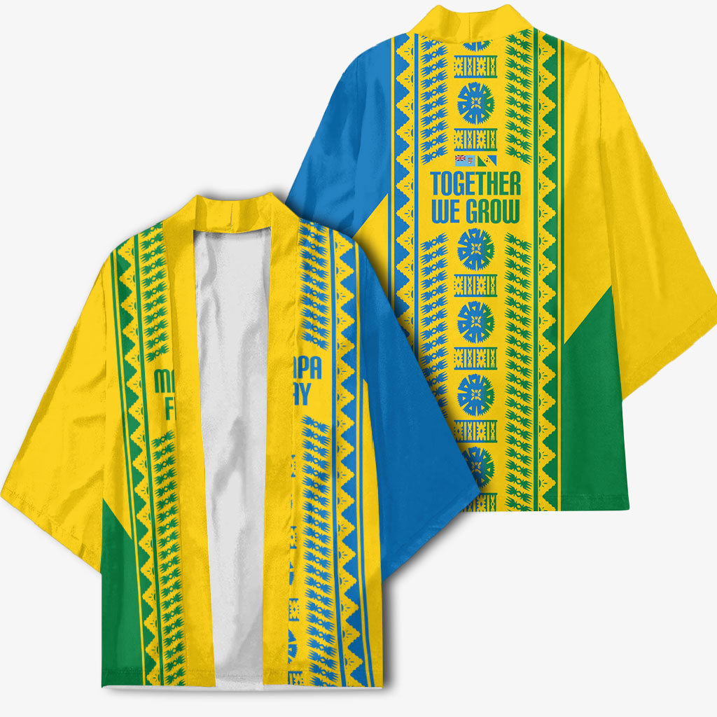Malampa Fiji Day Kimono 10 October Together We Grow Tapa Motifs LT14 - Polynesian Pride