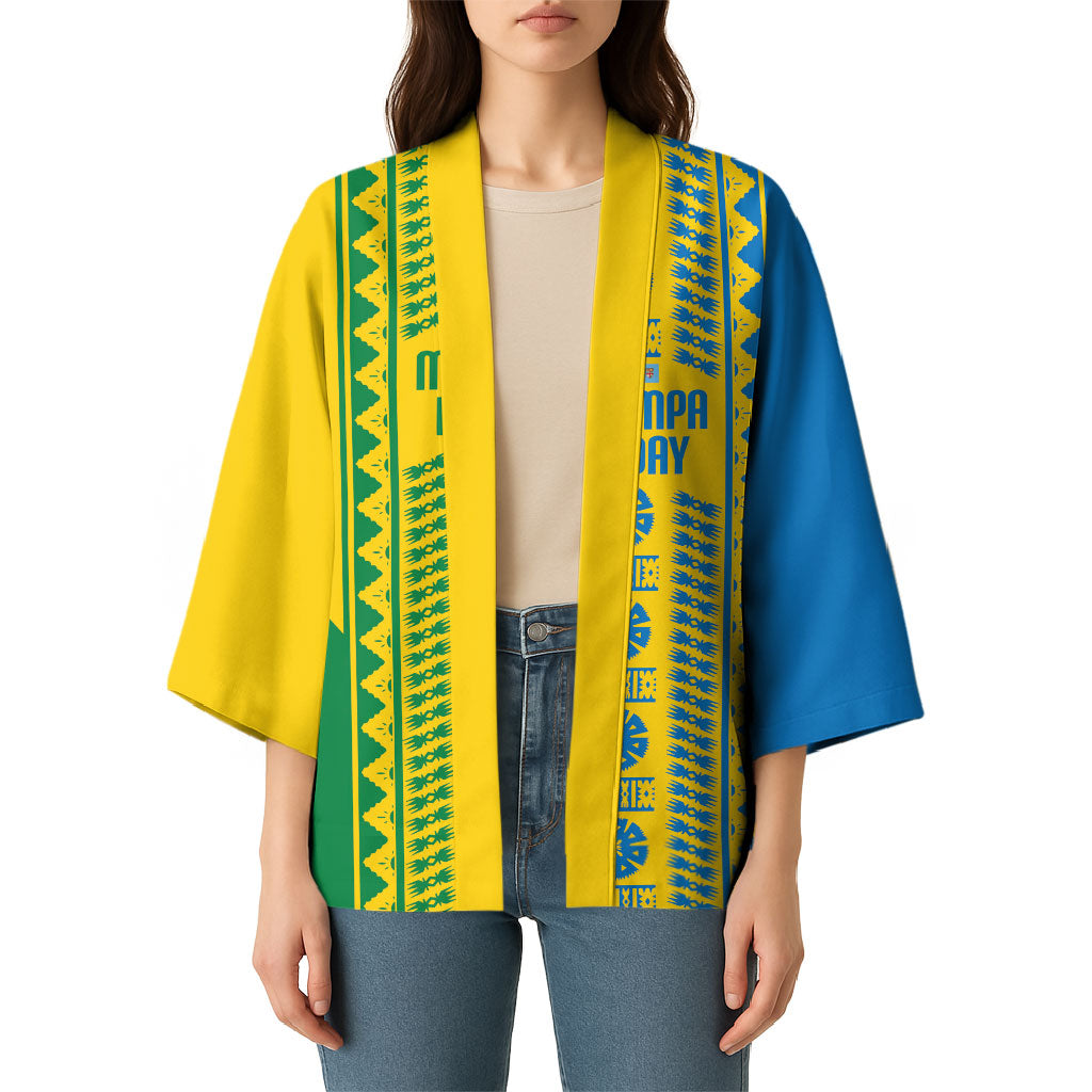 Malampa Fiji Day Kimono 10 October Together We Grow Tapa Motifs LT14 - Polynesian Pride