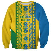 Malampa Fiji Day Sweatshirt 10 October Together We Grow Tapa Motifs LT14 Unisex Yellow - Polynesian Pride