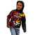 Personalised Kiribati Human Rights Day Kid Hoodie Coat Of Arms With Polynesian Tropical Flowers LT14 - Polynesian Pride