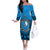 Personalised Yap Constitution Day Off The Shoulder Long Sleeve Dress FSM Seal Happy 24 December LT14 Women Blue - Polynesian Pride