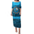 Personalised Yap Constitution Day Puletasi FSM Seal Happy 24 December LT14 Long Dress Blue - Polynesian Pride