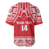Samoa Rugby Custom Baseball Jersey Toa Samoa Pacific Sporty Red LT14 - Polynesian Pride