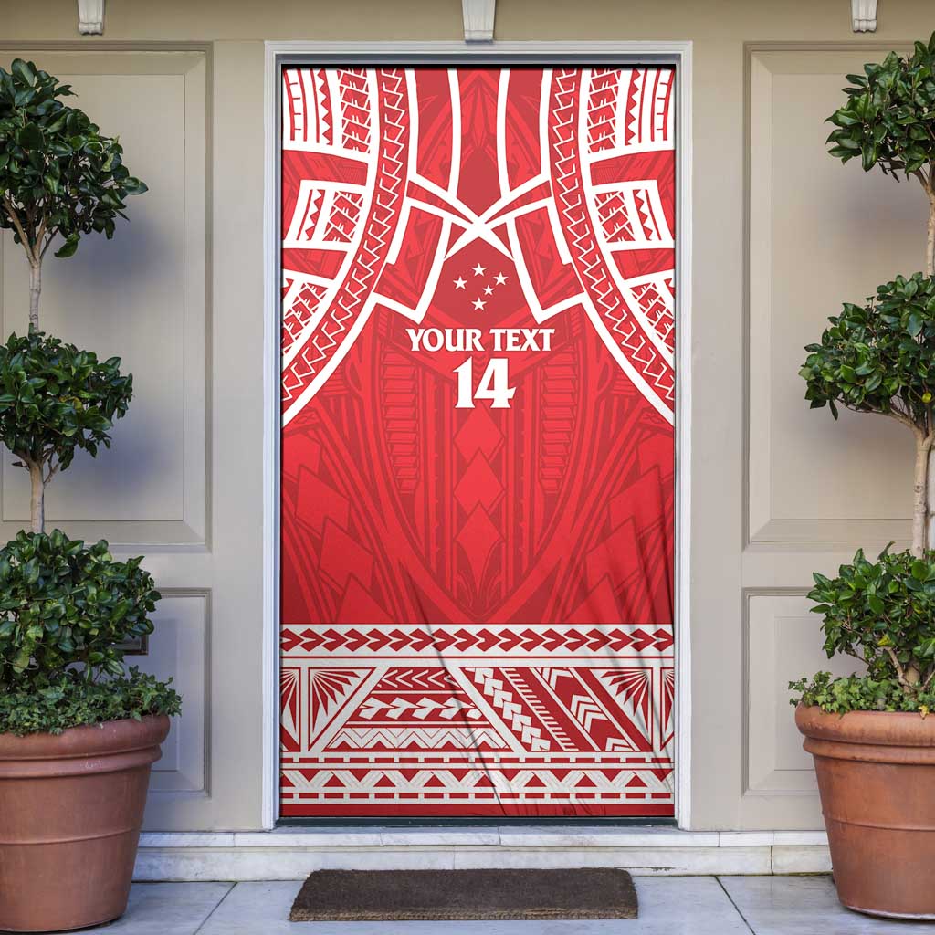 Samoa Rugby Custom Door Cover Toa Samoa Pacific Sporty Red LT14 Red - Polynesian Pride