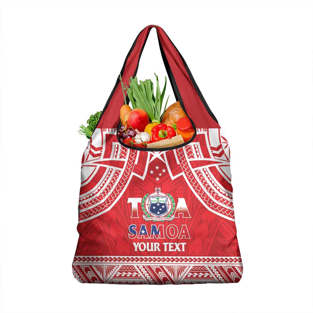 Samoa Rugby Custom Grocery Bag Toa Samoa Pacific Sporty Red LT14 1-pack One Size Red - Polynesian Pride