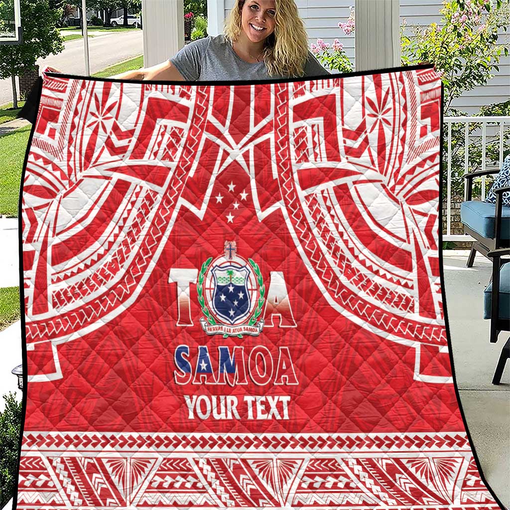 Samoa Rugby Custom Quilt Toa Samoa Pacific Sporty Red LT14 Red - Polynesian Pride