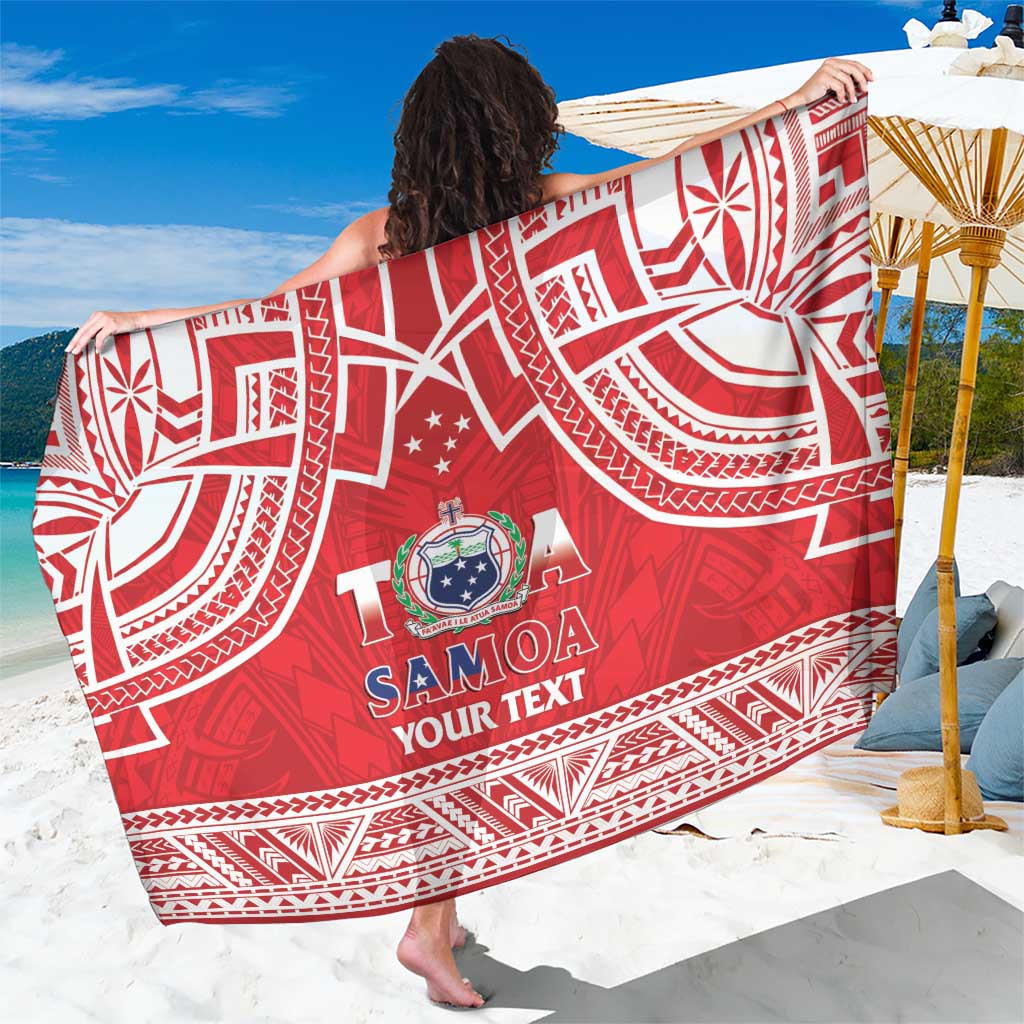 Samoa Rugby Custom Sarong Toa Samoa Pacific Sporty Red LT14 One Size 44 x 66 inches Red - Polynesian Pride