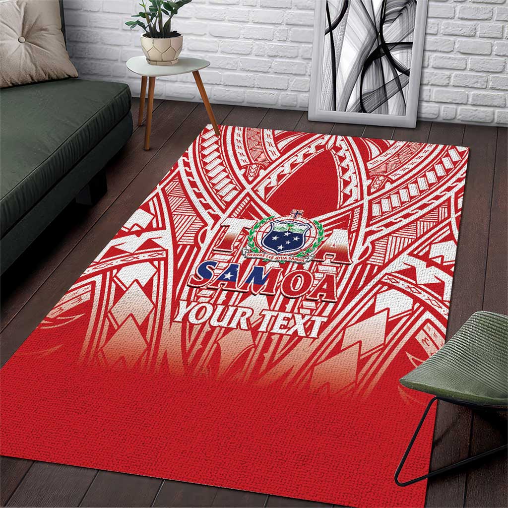 Toa Samoa Rugby Custom Area Rug Samoa mo Samoa Polynesian Pacific Red LT14 Red - Polynesian Pride