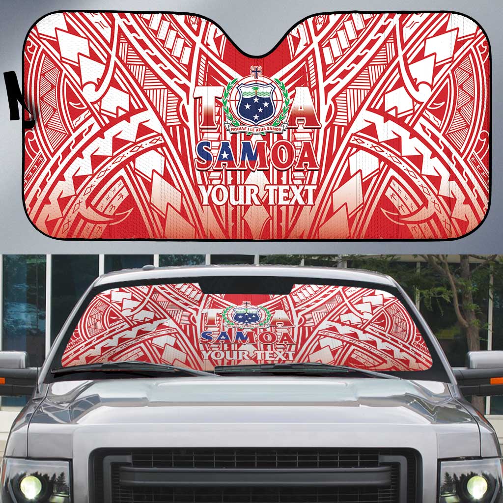 Toa Samoa Rugby Custom Auto Sun Shade Samoa mo Samoa Polynesian Pacific Red LT14 Red - Polynesian Pride