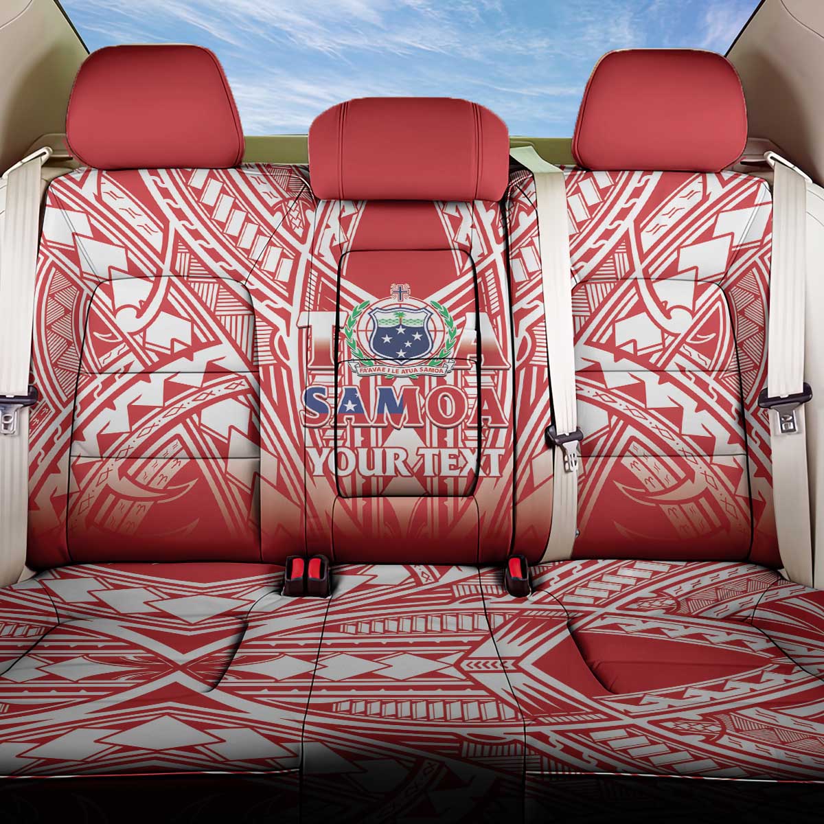 Toa Samoa Rugby Custom Back Car Seat Cover Samoa mo Samoa Polynesian Pacific Red LT14 One Size Red - Polynesian Pride