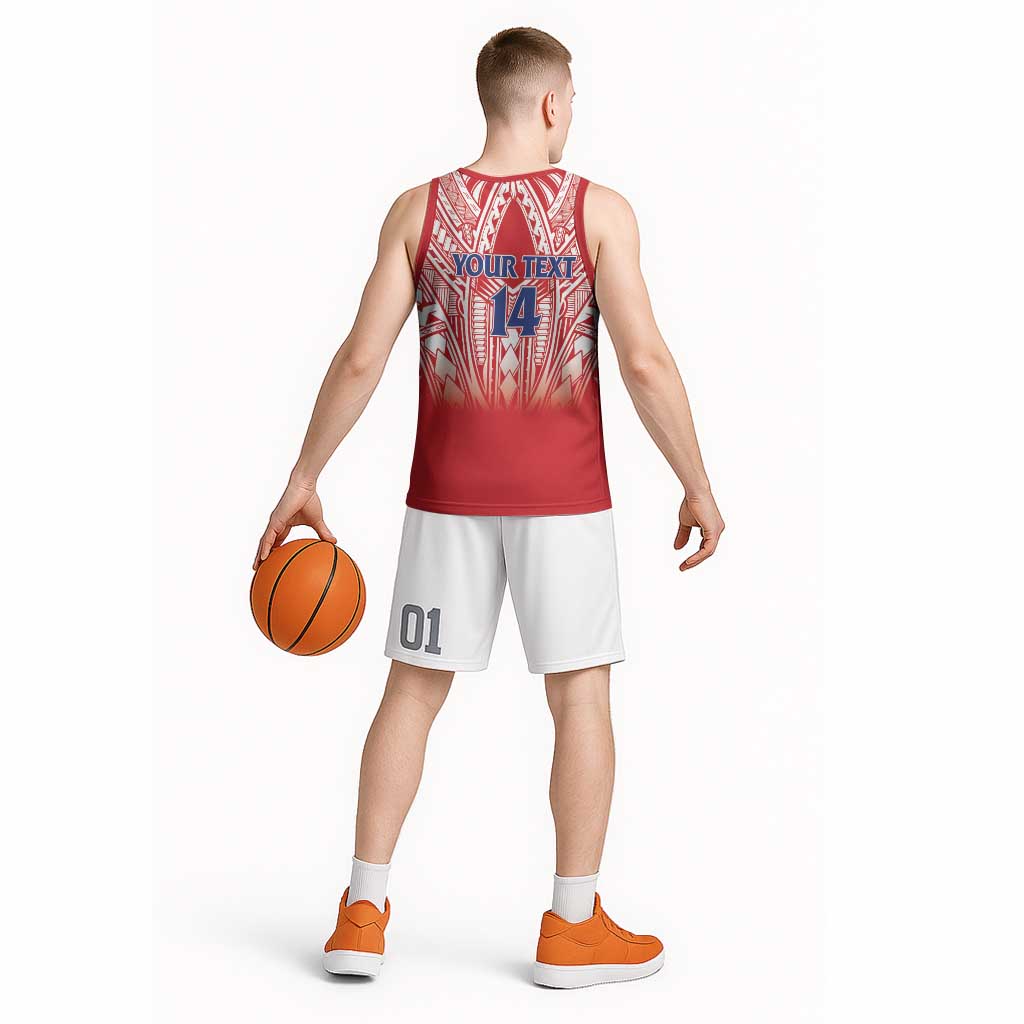 Toa Samoa Rugby Custom Basketball Jersey Samoa mo Samoa Polynesian Pacific Red LT14 - Polynesian Pride