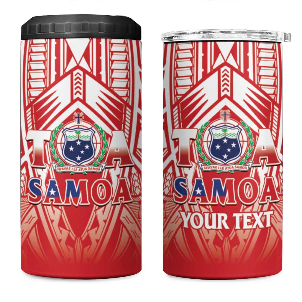 Toa Samoa Rugby Custom 4 in 1 Can Cooler Tumbler Samoa mo Samoa Polynesian Pacific Red LT14 One Size: 16 oz Red - Polynesian Pride