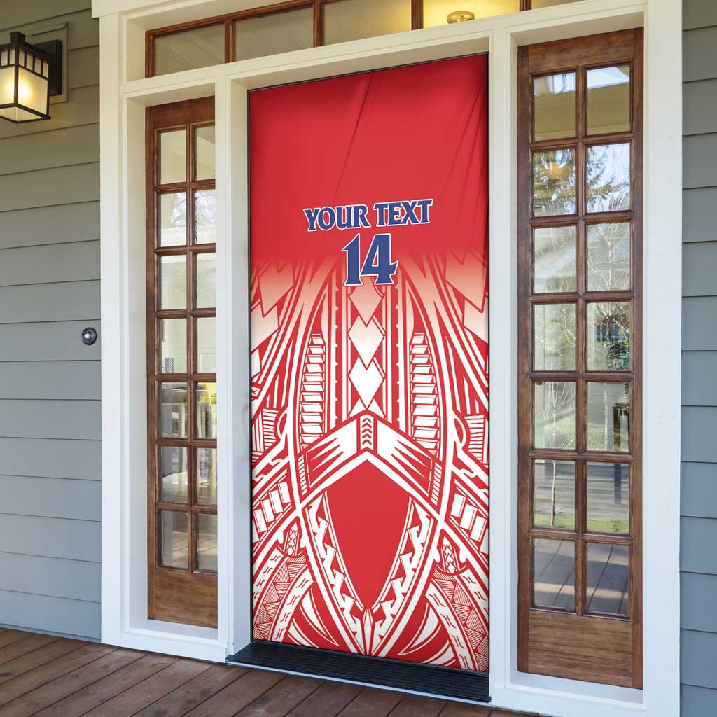 Toa Samoa Rugby Custom Door Cover Samoa mo Samoa Polynesian Pacific Red LT14 - Polynesian Pride