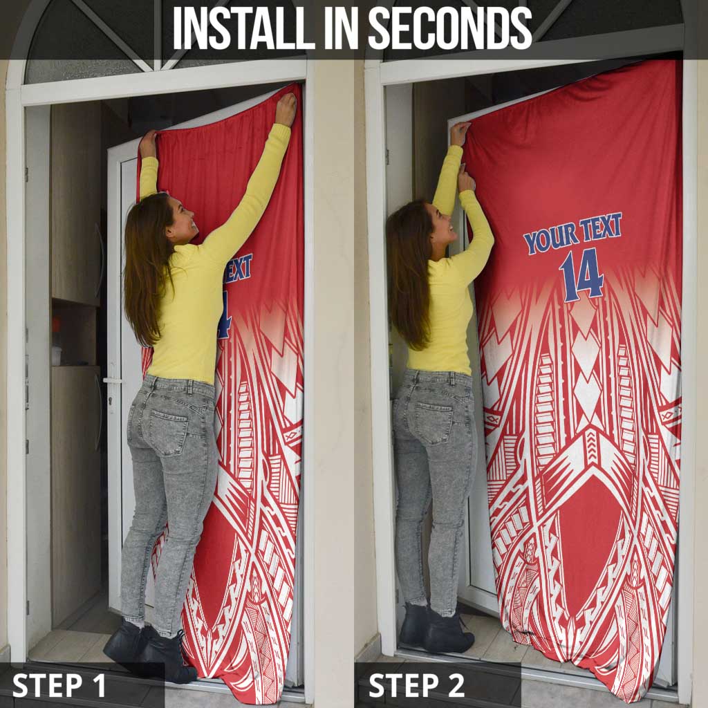 Toa Samoa Rugby Custom Door Cover Samoa mo Samoa Polynesian Pacific Red LT14 - Polynesian Pride