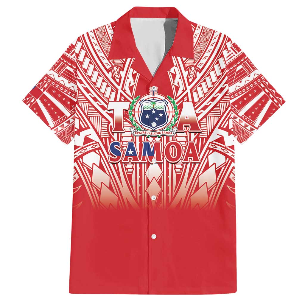 Toa Samoa Rugby Custom Hawaiian Shirt Samoa mo Samoa Polynesian Pacific Red LT14 Red - Polynesian Pride
