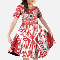 Toa Samoa Rugby Custom Kid Short Sleeve Dress Samoa mo Samoa Polynesian Pacific Red LT14 KID Red - Polynesian Pride