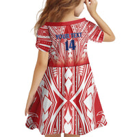Toa Samoa Rugby Custom Kid Short Sleeve Dress Samoa mo Samoa Polynesian Pacific Red LT14 - Polynesian Pride