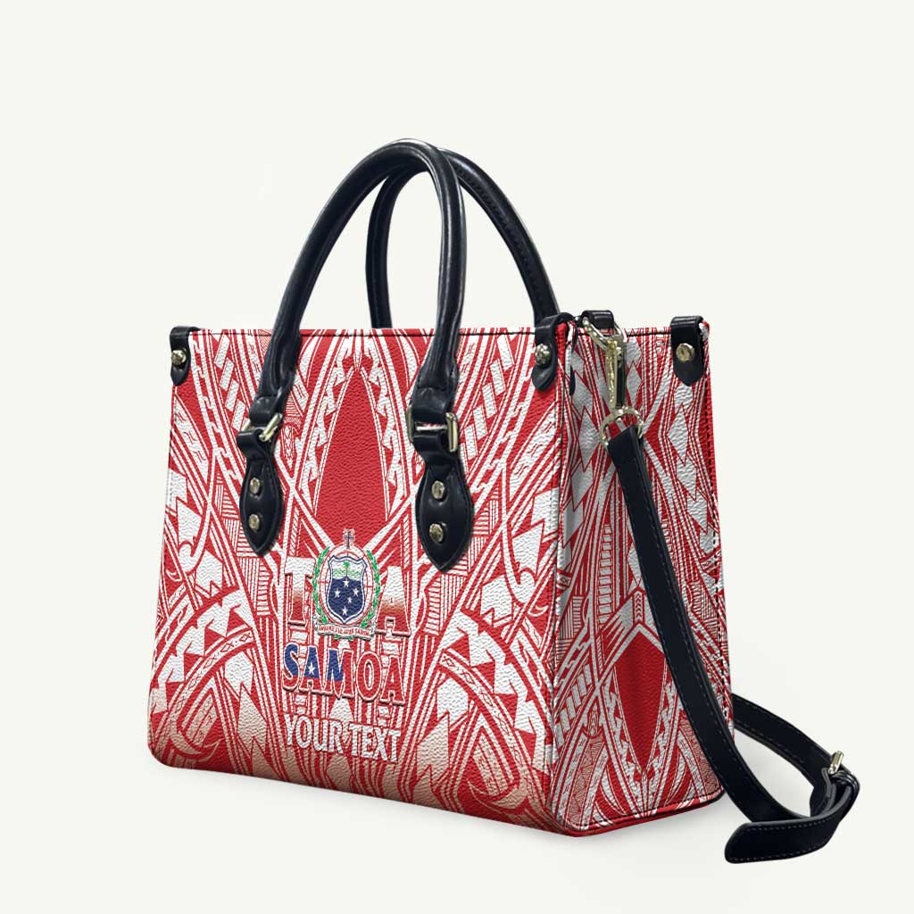 Toa Samoa Rugby Custom Leather Bag Samoa mo Samoa Polynesian Pacific Red LT14 Red - Polynesian Pride