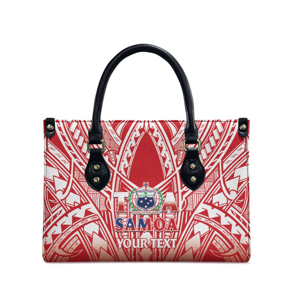 Toa Samoa Rugby Custom Leather Bag Samoa mo Samoa Polynesian Pacific Red LT14 - Polynesian Pride