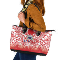 Toa Samoa Rugby Custom Leather Tote Bag Samoa mo Samoa Polynesian Pacific Red LT14 Red - Polynesian Pride
