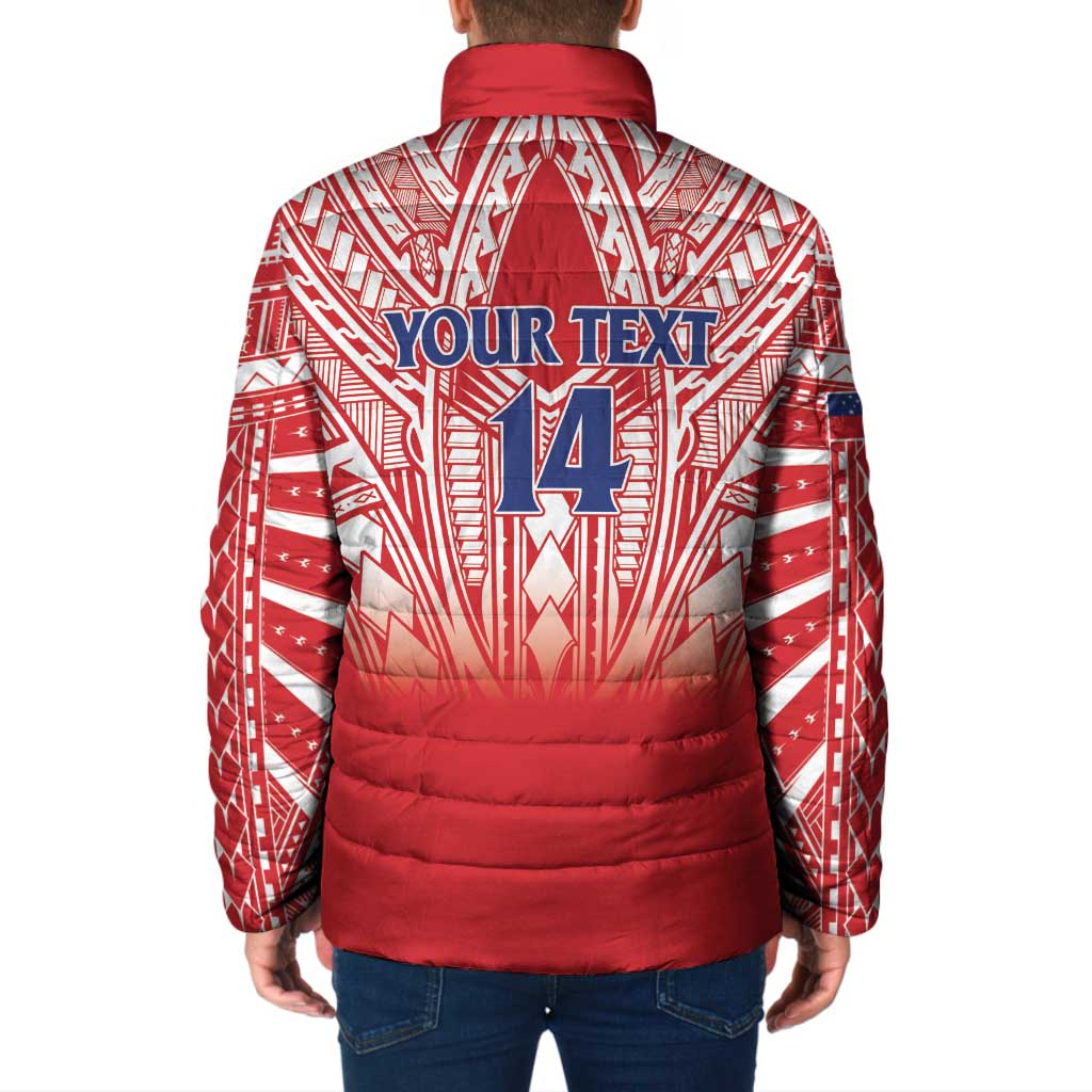 Toa Samoa Rugby Custom Padded Jacket Samoa mo Samoa Polynesian Pacific Red LT14 - Polynesian Pride