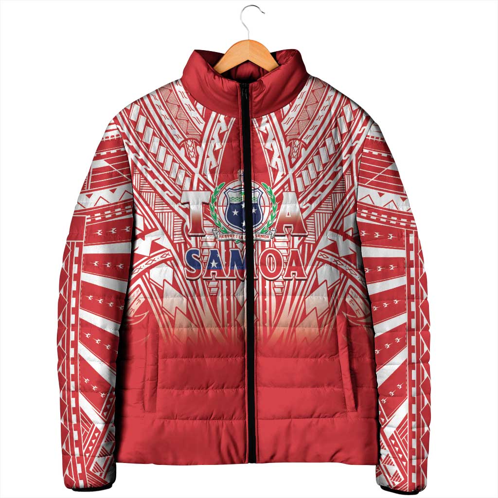 Toa Samoa Rugby Custom Padded Jacket Samoa mo Samoa Polynesian Pacific Red LT14 - Polynesian Pride