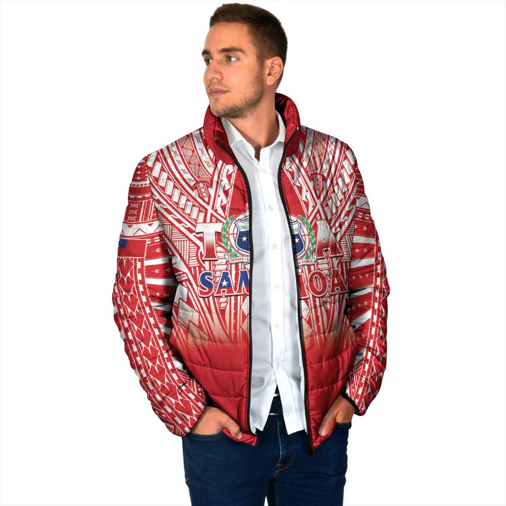 Toa Samoa Rugby Custom Padded Jacket Samoa mo Samoa Polynesian Pacific Red LT14 - Polynesian Pride
