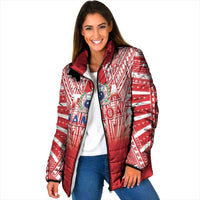 Toa Samoa Rugby Custom Padded Jacket Samoa mo Samoa Polynesian Pacific Red LT14 Women Red - Polynesian Pride