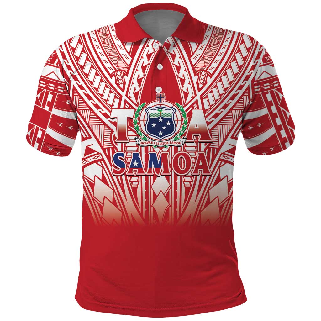 Toa Samoa Rugby Custom Polo Shirt Samoa mo Samoa Polynesian Pacific Red LT14 Red - Polynesian Pride