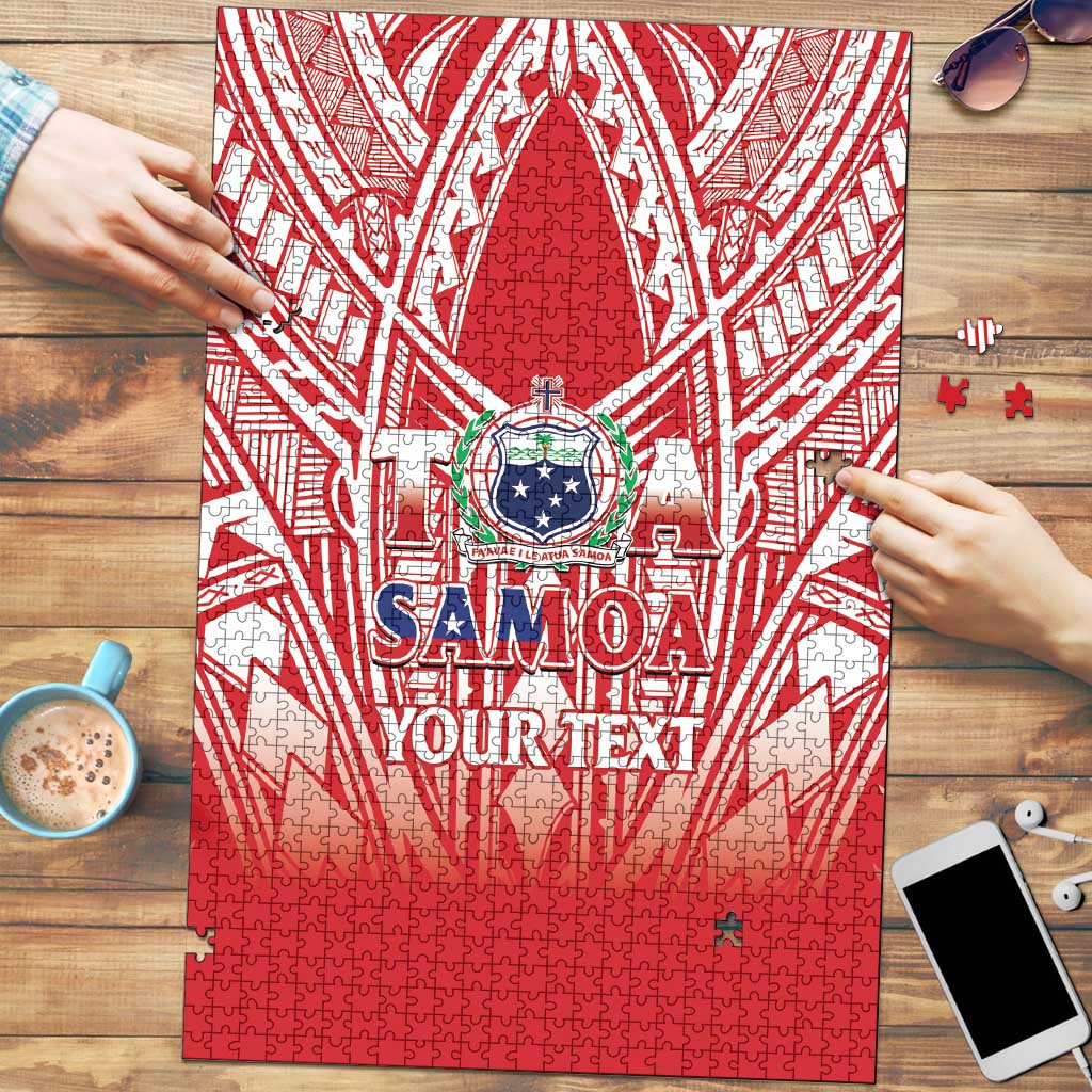 Toa Samoa Rugby Custom Puzzle Samoa mo Samoa Polynesian Pacific Red LT14 Red - Polynesian Pride
