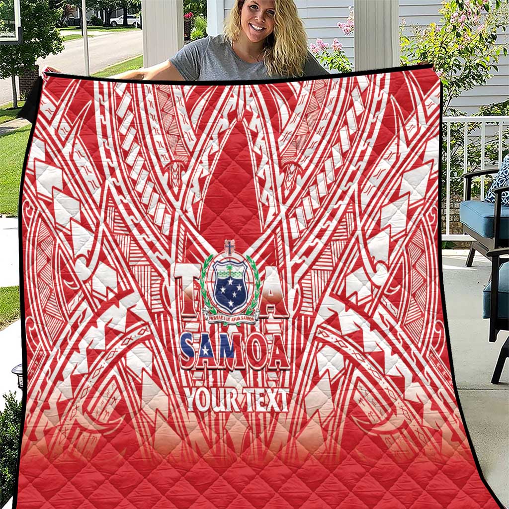 Toa Samoa Rugby Custom Quilt Samoa mo Samoa Polynesian Pacific Red LT14 Red - Polynesian Pride