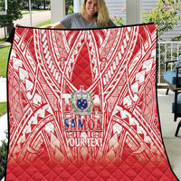 Toa Samoa Rugby Custom Quilt Samoa mo Samoa Polynesian Pacific Red LT14 Red - Polynesian Pride