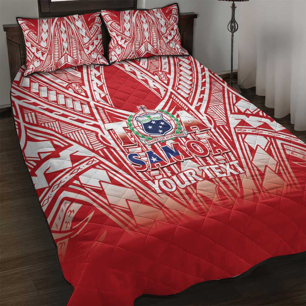Toa Samoa Rugby Custom Quilt Bed Set Samoa mo Samoa Polynesian Pacific Red LT14 Red - Polynesian Pride