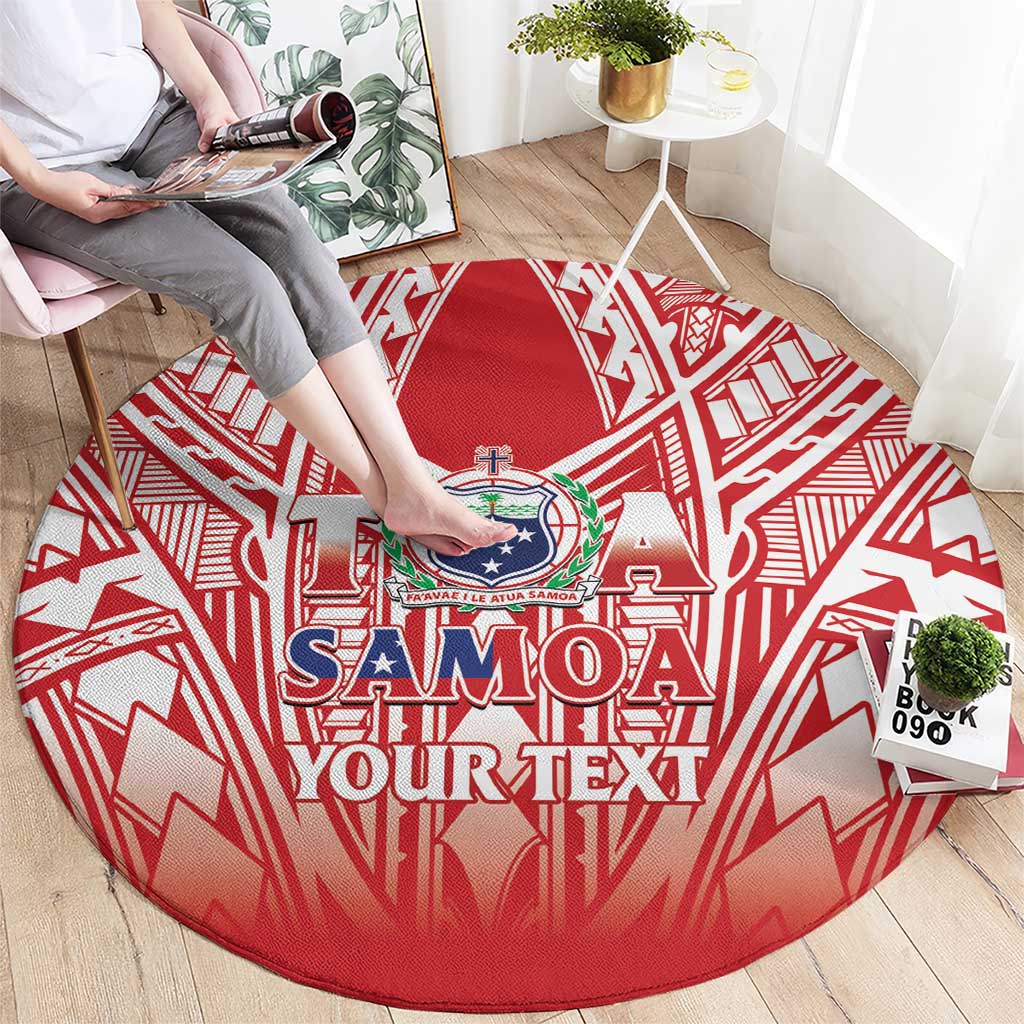 Toa Samoa Rugby Custom Round Carpet Samoa mo Samoa Polynesian Pacific Red LT14 - Polynesian Pride